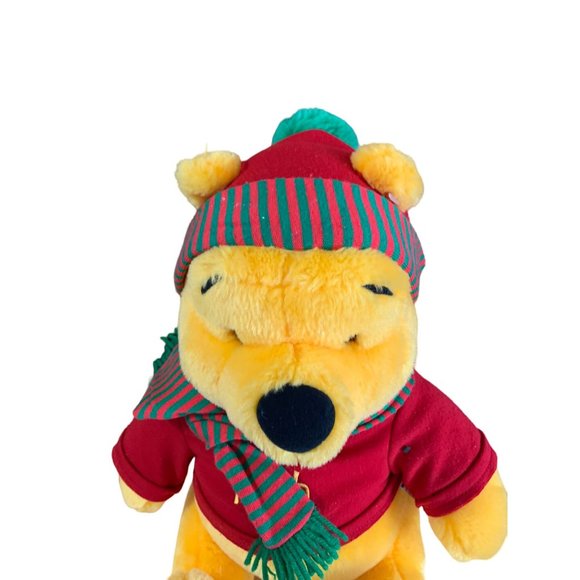 Mattel Winnie The Pooh Plush Stuffed Animal Toy Doll 13 in Tall Seated Red Shirt - Picture 2 of 6